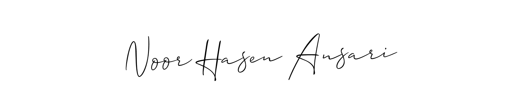 Make a beautiful signature design for name Noor Hasen Ansari. Use this online signature maker to create a handwritten signature for free. Noor Hasen Ansari signature style 2 images and pictures png