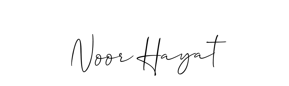 It looks lik you need a new signature style for name Noor Hayat. Design unique handwritten (Allison_Script) signature with our free signature maker in just a few clicks. Noor Hayat signature style 2 images and pictures png