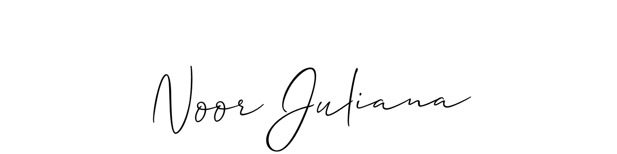 The best way (Allison_Script) to make a short signature is to pick only two or three words in your name. The name Noor Juliana include a total of six letters. For converting this name. Noor Juliana signature style 2 images and pictures png