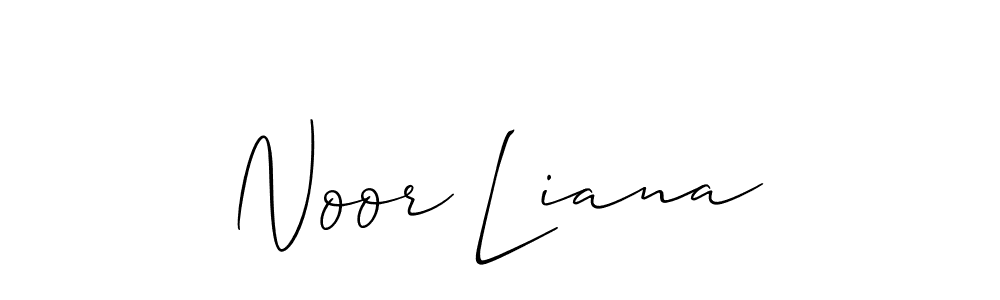 This is the best signature style for the Noor Liana name. Also you like these signature font (Allison_Script). Mix name signature. Noor Liana signature style 2 images and pictures png
