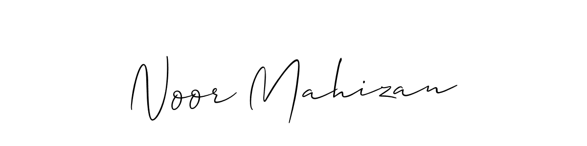 You should practise on your own different ways (Allison_Script) to write your name (Noor Mahizan) in signature. don't let someone else do it for you. Noor Mahizan signature style 2 images and pictures png