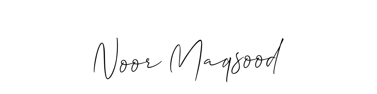 Make a beautiful signature design for name Noor Maqsood. With this signature (Allison_Script) style, you can create a handwritten signature for free. Noor Maqsood signature style 2 images and pictures png