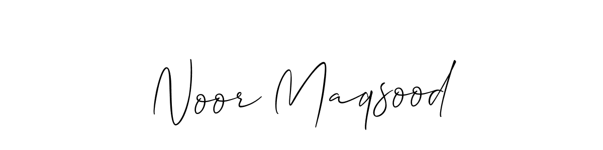 Make a beautiful signature design for name Noor Maqsood. With this signature (Allison_Script) style, you can create a handwritten signature for free. Noor Maqsood signature style 2 images and pictures png