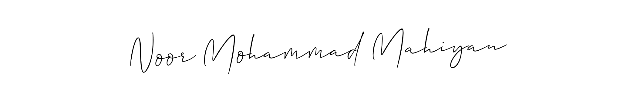 Use a signature maker to create a handwritten signature online. With this signature software, you can design (Allison_Script) your own signature for name Noor Mohammad Mahiyan. Noor Mohammad Mahiyan signature style 2 images and pictures png