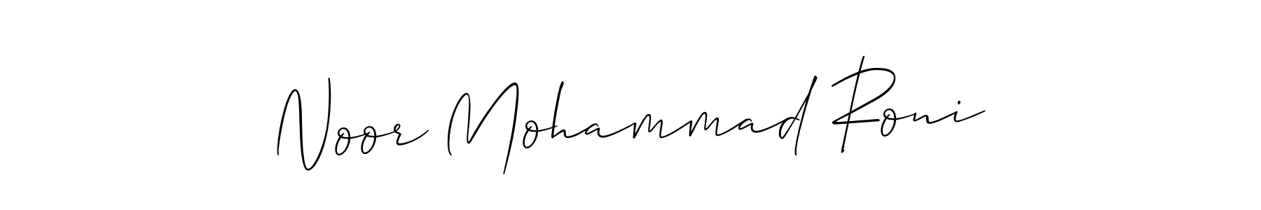 It looks lik you need a new signature style for name Noor Mohammad Roni. Design unique handwritten (Allison_Script) signature with our free signature maker in just a few clicks. Noor Mohammad Roni signature style 2 images and pictures png