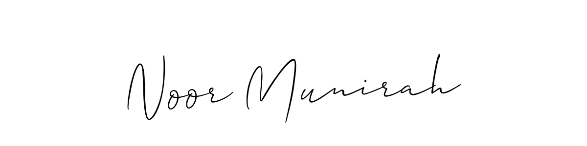 Use a signature maker to create a handwritten signature online. With this signature software, you can design (Allison_Script) your own signature for name Noor Munirah. Noor Munirah signature style 2 images and pictures png