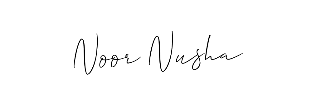 Also we have Noor Nusha name is the best signature style. Create professional handwritten signature collection using Allison_Script autograph style. Noor Nusha signature style 2 images and pictures png