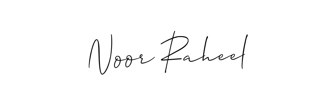 How to Draw Noor Raheel signature style? Allison_Script is a latest design signature styles for name Noor Raheel. Noor Raheel signature style 2 images and pictures png