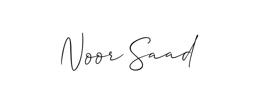 The best way (Allison_Script) to make a short signature is to pick only two or three words in your name. The name Noor Saad include a total of six letters. For converting this name. Noor Saad signature style 2 images and pictures png