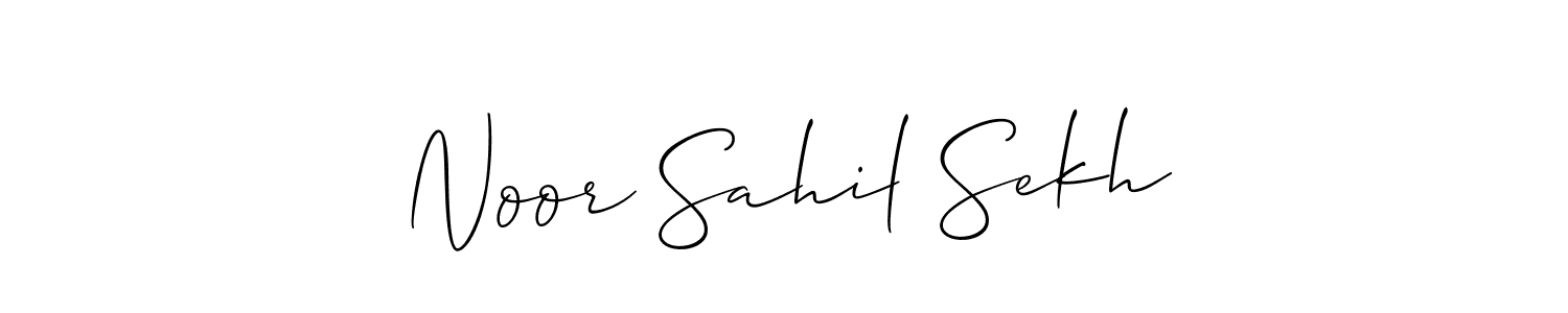Also we have Noor Sahil Sekh name is the best signature style. Create professional handwritten signature collection using Allison_Script autograph style. Noor Sahil Sekh signature style 2 images and pictures png