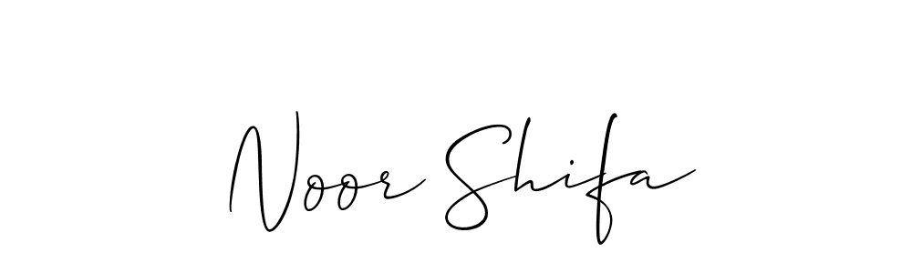 if you are searching for the best signature style for your name Noor Shifa. so please give up your signature search. here we have designed multiple signature styles  using Allison_Script. Noor Shifa signature style 2 images and pictures png