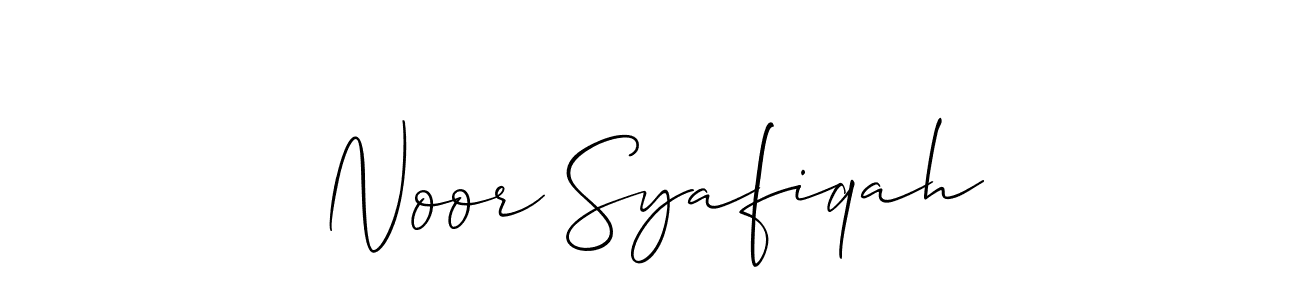 Create a beautiful signature design for name Noor Syafiqah. With this signature (Allison_Script) fonts, you can make a handwritten signature for free. Noor Syafiqah signature style 2 images and pictures png