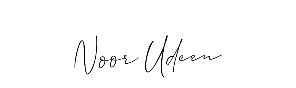 How to make Noor Udeen name signature. Use Allison_Script style for creating short signs online. This is the latest handwritten sign. Noor Udeen signature style 2 images and pictures png