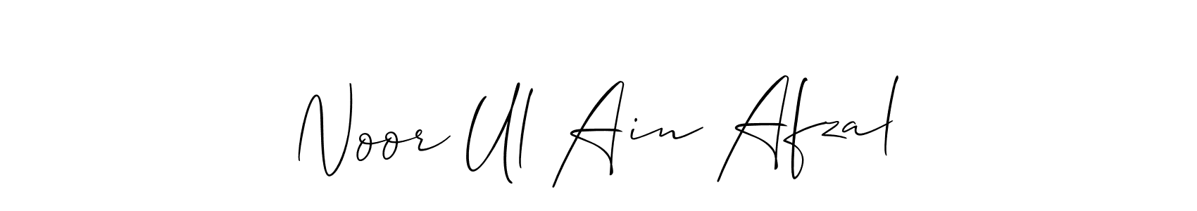 Use a signature maker to create a handwritten signature online. With this signature software, you can design (Allison_Script) your own signature for name Noor Ul Ain Afzal. Noor Ul Ain Afzal signature style 2 images and pictures png