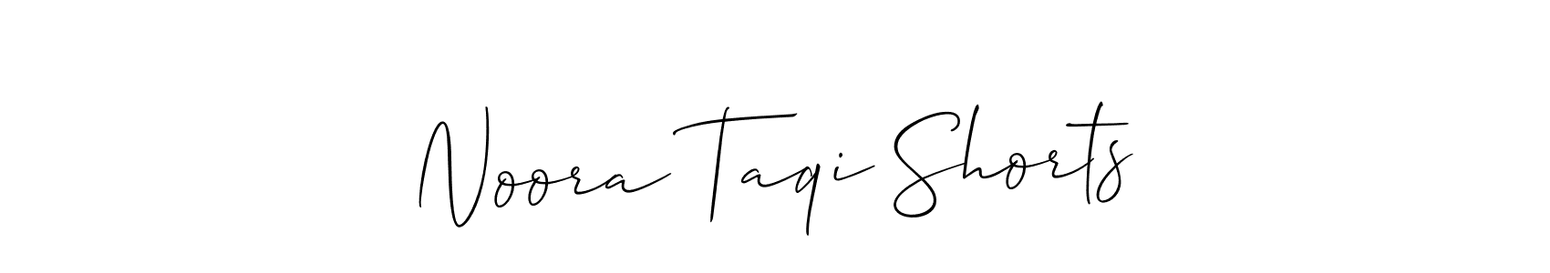 if you are searching for the best signature style for your name Noora Taqi Shorts. so please give up your signature search. here we have designed multiple signature styles  using Allison_Script. Noora Taqi Shorts signature style 2 images and pictures png