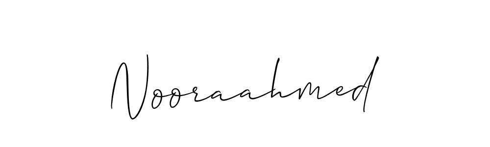 Use a signature maker to create a handwritten signature online. With this signature software, you can design (Allison_Script) your own signature for name Nooraahmed. Nooraahmed signature style 2 images and pictures png
