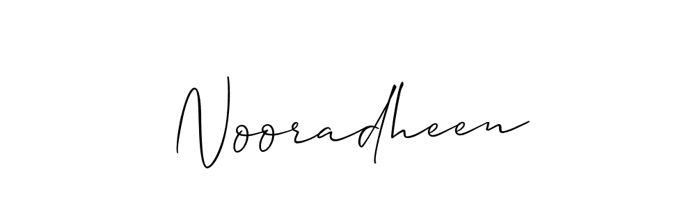 How to make Nooradheen signature? Allison_Script is a professional autograph style. Create handwritten signature for Nooradheen name. Nooradheen signature style 2 images and pictures png