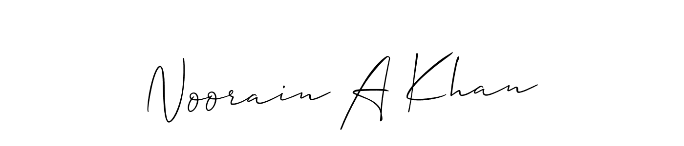 Design your own signature with our free online signature maker. With this signature software, you can create a handwritten (Allison_Script) signature for name Noorain A Khan. Noorain A Khan signature style 2 images and pictures png