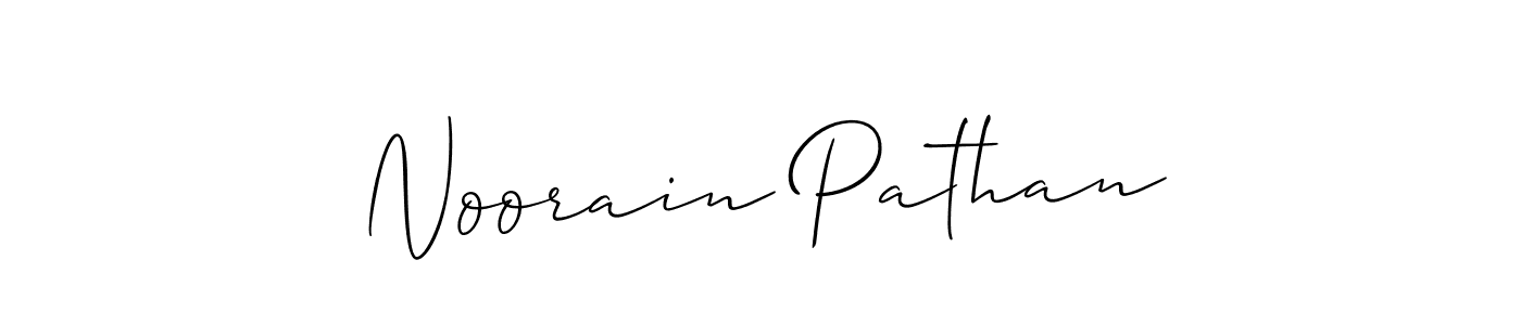 Create a beautiful signature design for name Noorain Pathan. With this signature (Allison_Script) fonts, you can make a handwritten signature for free. Noorain Pathan signature style 2 images and pictures png