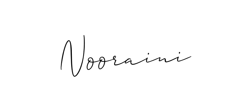 Allison_Script is a professional signature style that is perfect for those who want to add a touch of class to their signature. It is also a great choice for those who want to make their signature more unique. Get Nooraini name to fancy signature for free. Nooraini signature style 2 images and pictures png