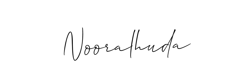 Also You can easily find your signature by using the search form. We will create Nooralhuda name handwritten signature images for you free of cost using Allison_Script sign style. Nooralhuda signature style 2 images and pictures png