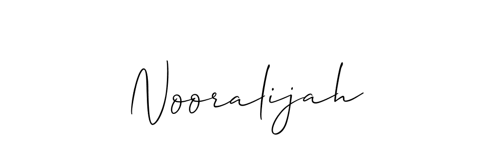 How to make Nooralijah name signature. Use Allison_Script style for creating short signs online. This is the latest handwritten sign. Nooralijah signature style 2 images and pictures png
