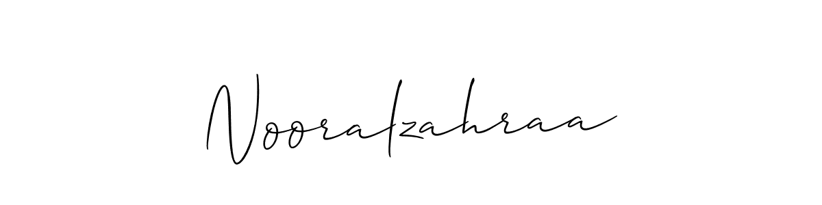 You should practise on your own different ways (Allison_Script) to write your name (Nooralzahraa) in signature. don't let someone else do it for you. Nooralzahraa signature style 2 images and pictures png