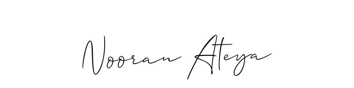 Nooran Ateya stylish signature style. Best Handwritten Sign (Allison_Script) for my name. Handwritten Signature Collection Ideas for my name Nooran Ateya. Nooran Ateya signature style 2 images and pictures png