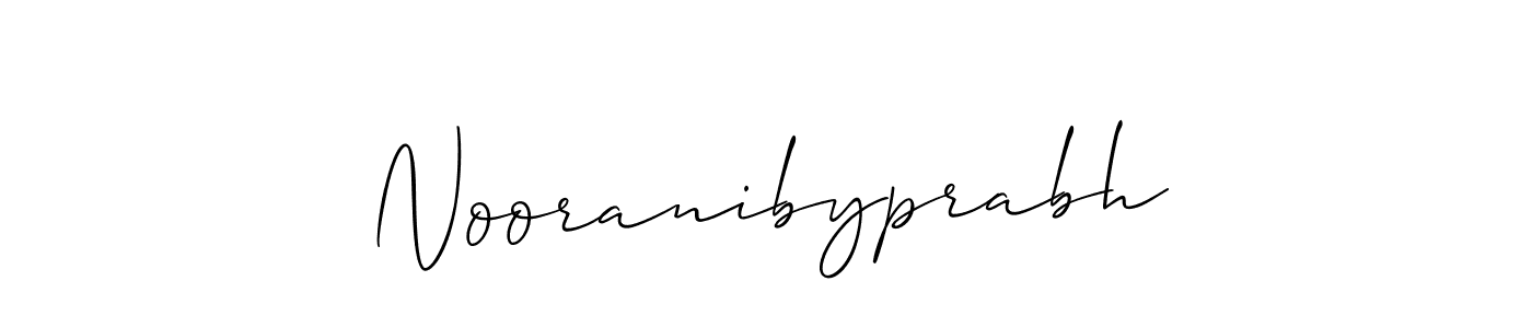 Allison_Script is a professional signature style that is perfect for those who want to add a touch of class to their signature. It is also a great choice for those who want to make their signature more unique. Get Nooranibyprabh name to fancy signature for free. Nooranibyprabh signature style 2 images and pictures png