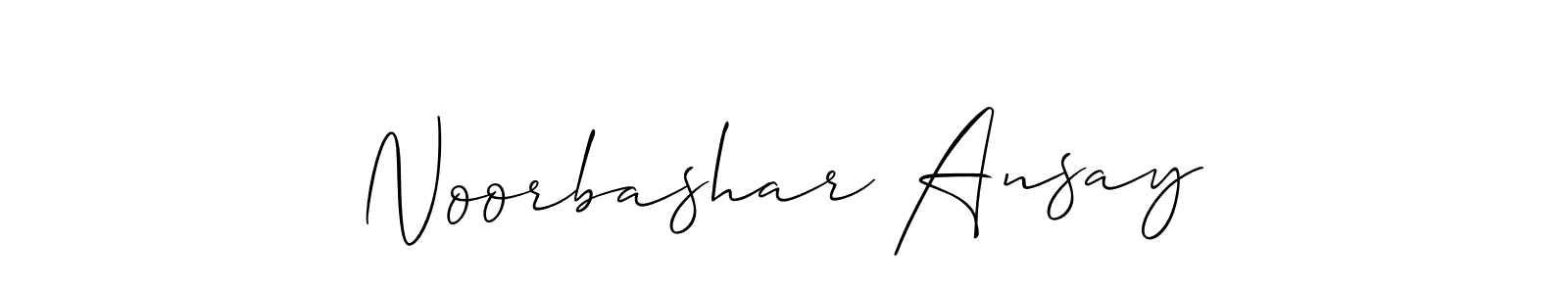 Make a beautiful signature design for name Noorbashar Ansay. With this signature (Allison_Script) style, you can create a handwritten signature for free. Noorbashar Ansay signature style 2 images and pictures png