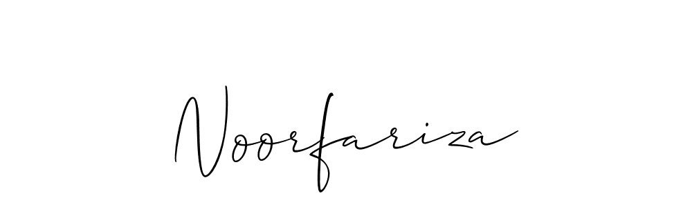 Also You can easily find your signature by using the search form. We will create Noorfariza name handwritten signature images for you free of cost using Allison_Script sign style. Noorfariza signature style 2 images and pictures png