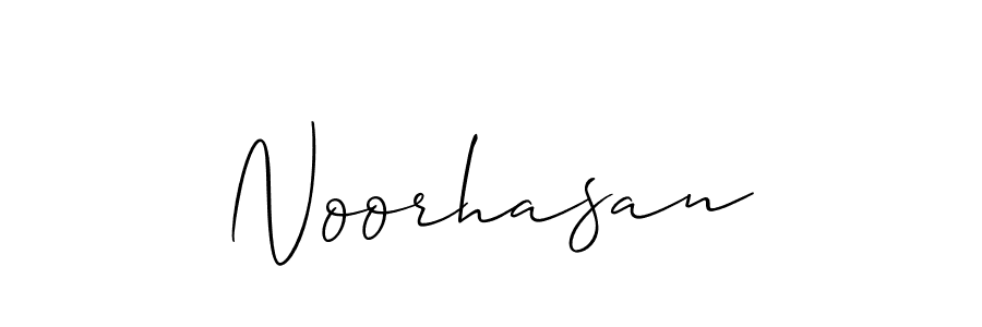 Create a beautiful signature design for name Noorhasan. With this signature (Allison_Script) fonts, you can make a handwritten signature for free. Noorhasan signature style 2 images and pictures png