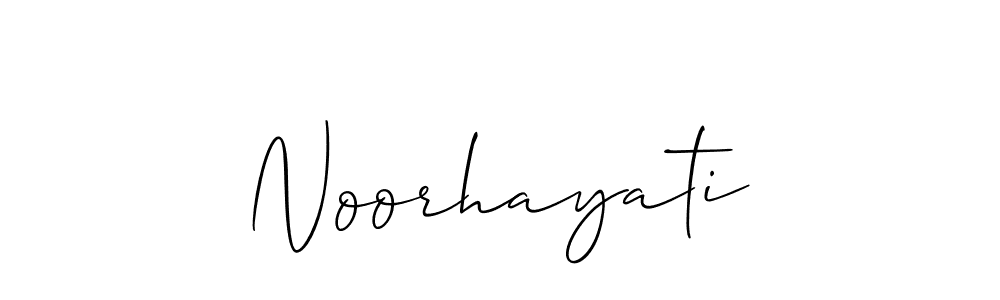 The best way (Allison_Script) to make a short signature is to pick only two or three words in your name. The name Noorhayati include a total of six letters. For converting this name. Noorhayati signature style 2 images and pictures png
