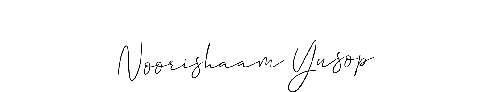 You should practise on your own different ways (Allison_Script) to write your name (Noorishaam Yusop) in signature. don't let someone else do it for you. Noorishaam Yusop signature style 2 images and pictures png