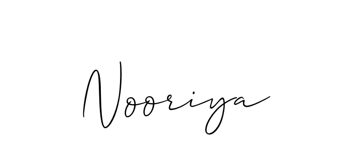 Use a signature maker to create a handwritten signature online. With this signature software, you can design (Allison_Script) your own signature for name Nooriya. Nooriya signature style 2 images and pictures png