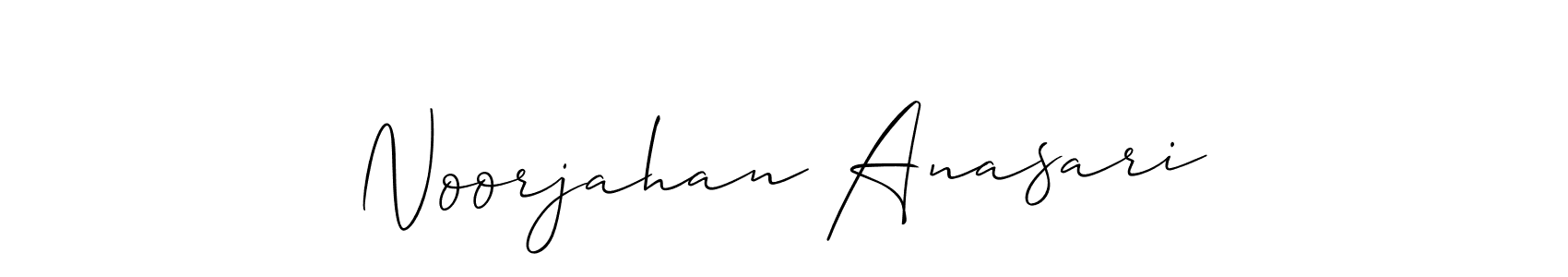 Make a beautiful signature design for name Noorjahan Anasari. With this signature (Allison_Script) style, you can create a handwritten signature for free. Noorjahan Anasari signature style 2 images and pictures png