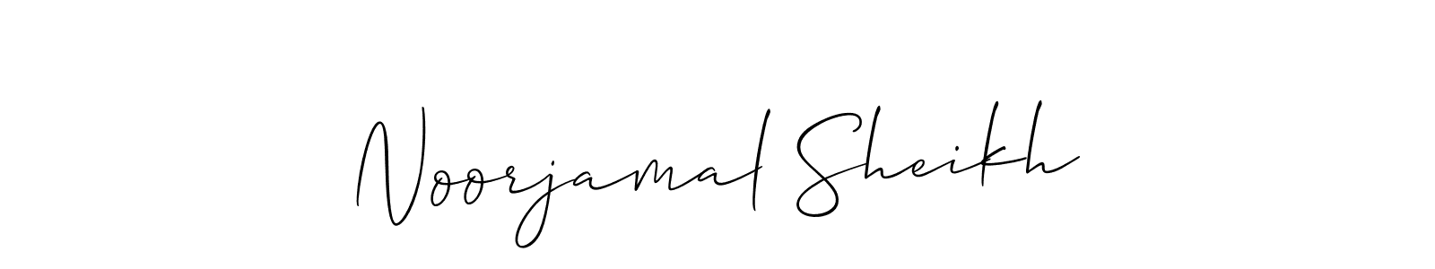Similarly Allison_Script is the best handwritten signature design. Signature creator online .You can use it as an online autograph creator for name Noorjamal Sheikh. Noorjamal Sheikh signature style 2 images and pictures png