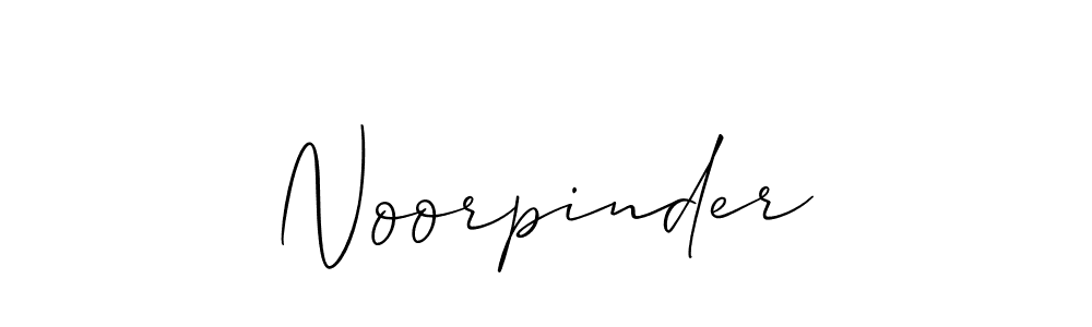 Make a beautiful signature design for name Noorpinder. With this signature (Allison_Script) style, you can create a handwritten signature for free. Noorpinder signature style 2 images and pictures png