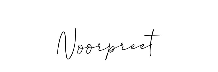 How to make Noorpreet name signature. Use Allison_Script style for creating short signs online. This is the latest handwritten sign. Noorpreet signature style 2 images and pictures png