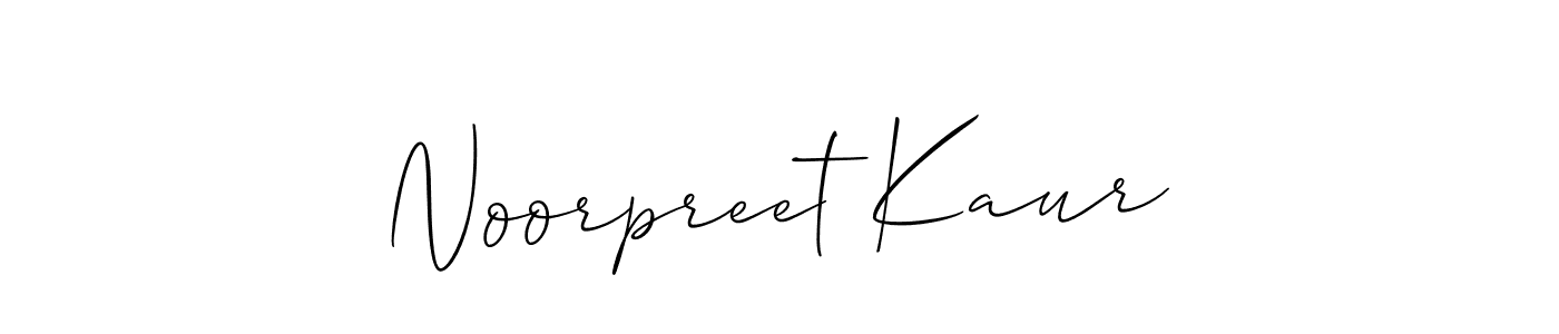 It looks lik you need a new signature style for name Noorpreet Kaur. Design unique handwritten (Allison_Script) signature with our free signature maker in just a few clicks. Noorpreet Kaur signature style 2 images and pictures png