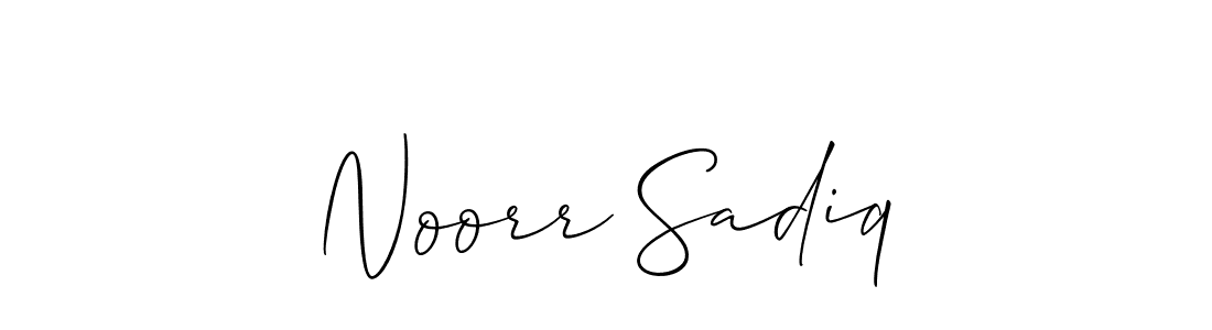 Create a beautiful signature design for name Noorr Sadiq. With this signature (Allison_Script) fonts, you can make a handwritten signature for free. Noorr Sadiq signature style 2 images and pictures png