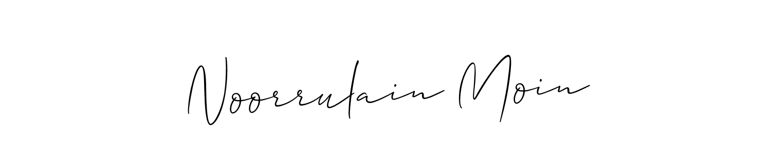 The best way (Allison_Script) to make a short signature is to pick only two or three words in your name. The name Noorrulain Moin include a total of six letters. For converting this name. Noorrulain Moin signature style 2 images and pictures png