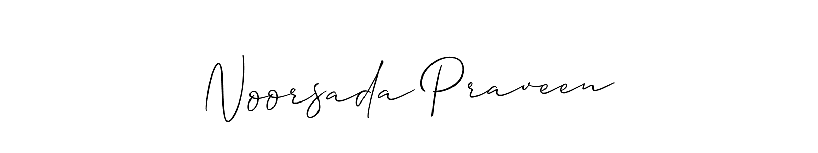 Make a short Noorsada Praveen signature style. Manage your documents anywhere anytime using Allison_Script. Create and add eSignatures, submit forms, share and send files easily. Noorsada Praveen signature style 2 images and pictures png