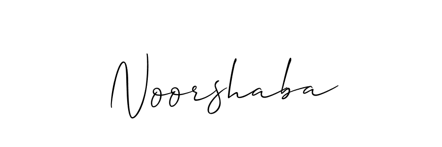 Use a signature maker to create a handwritten signature online. With this signature software, you can design (Allison_Script) your own signature for name Noorshaba. Noorshaba signature style 2 images and pictures png