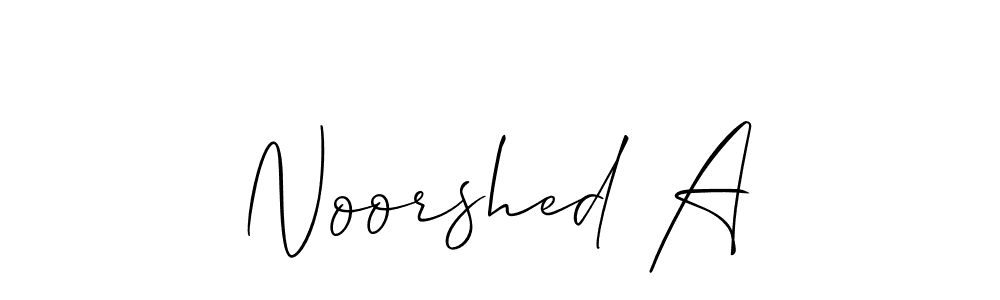 Use a signature maker to create a handwritten signature online. With this signature software, you can design (Allison_Script) your own signature for name Noorshed A. Noorshed A signature style 2 images and pictures png