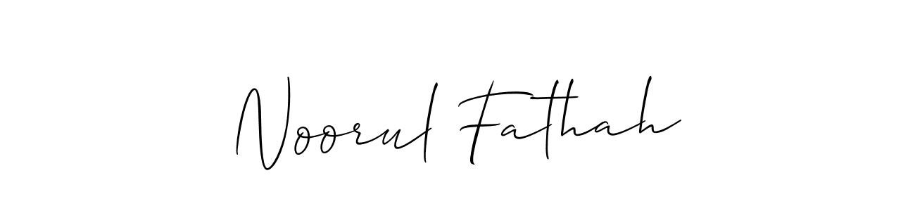 Create a beautiful signature design for name Noorul Fathah. With this signature (Allison_Script) fonts, you can make a handwritten signature for free. Noorul Fathah signature style 2 images and pictures png