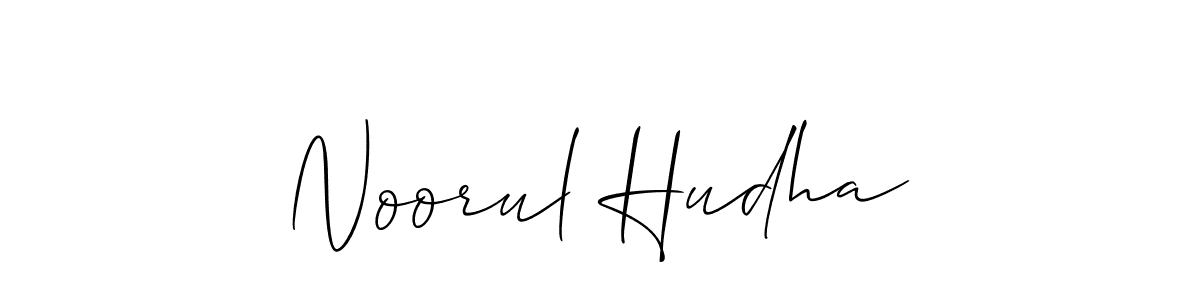 if you are searching for the best signature style for your name Noorul Hudha. so please give up your signature search. here we have designed multiple signature styles  using Allison_Script. Noorul Hudha signature style 2 images and pictures png