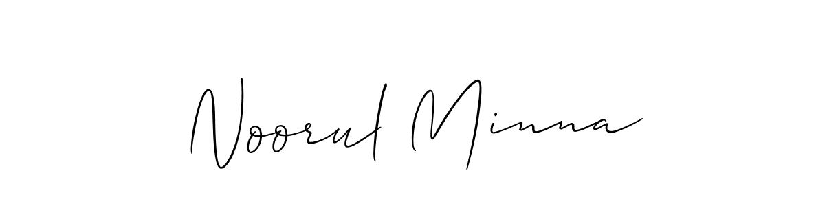 Make a beautiful signature design for name Noorul Minna. With this signature (Allison_Script) style, you can create a handwritten signature for free. Noorul Minna signature style 2 images and pictures png