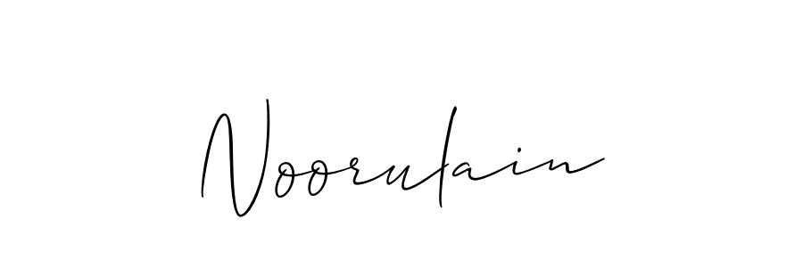 Make a beautiful signature design for name Noorulain. With this signature (Allison_Script) style, you can create a handwritten signature for free. Noorulain signature style 2 images and pictures png