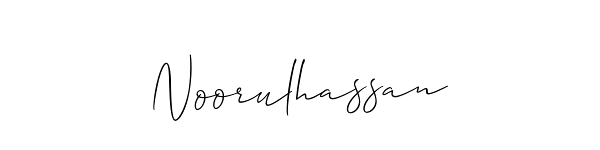 How to make Noorulhassan signature? Allison_Script is a professional autograph style. Create handwritten signature for Noorulhassan name. Noorulhassan signature style 2 images and pictures png